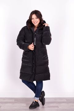 Immagine di PLUS SIZE LONG QUILTED HOODED SPORTY JACKET